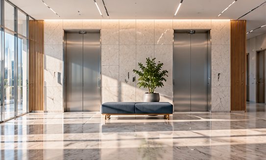 Spotless strata apartment building lobby